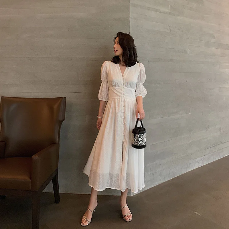 white cotton wrap dress