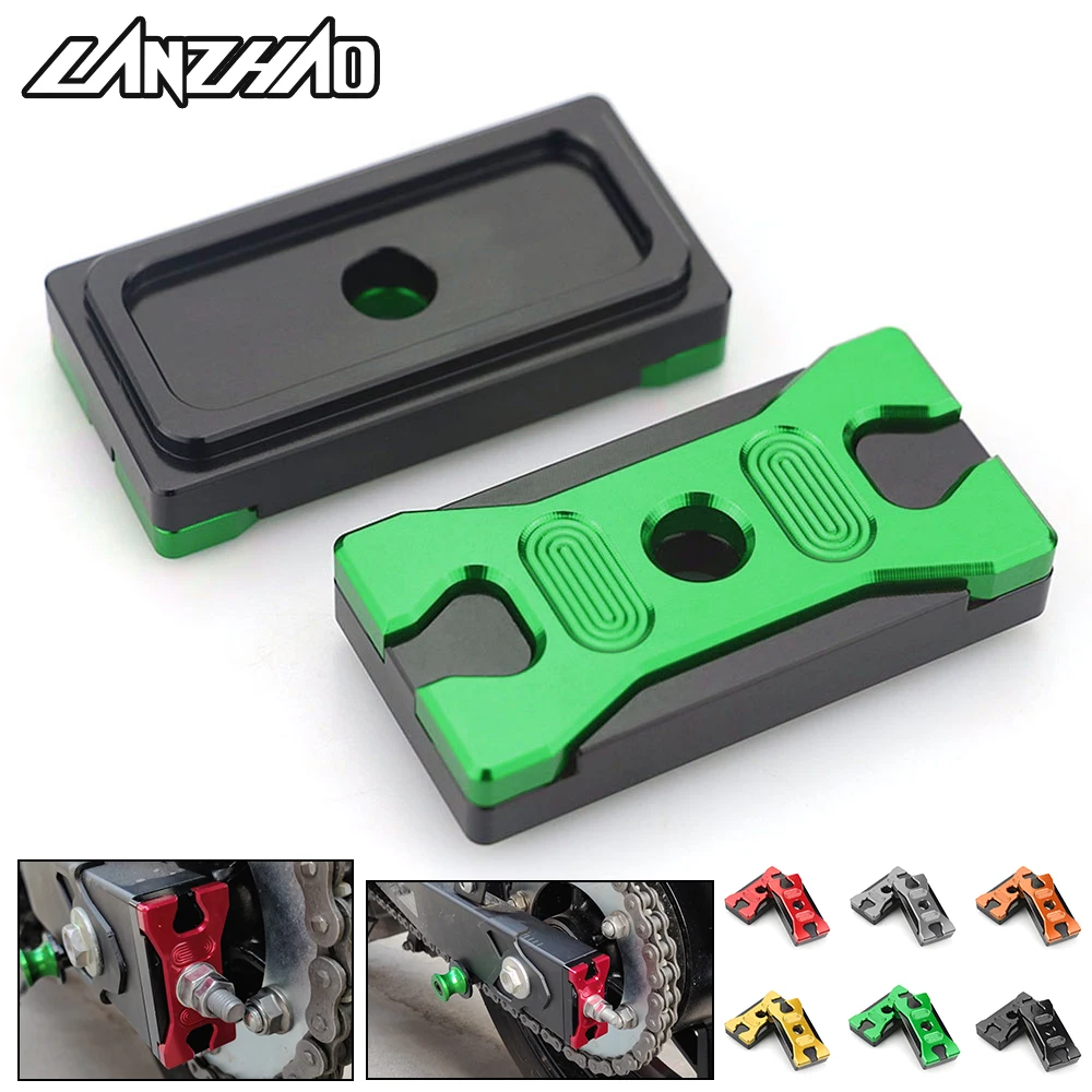 

CNC Aluminum Motorcycle Rear Chain Cover Adjuster Blocker Modified Accessories for Kawasaki Ninja 400 2017 2018 2019