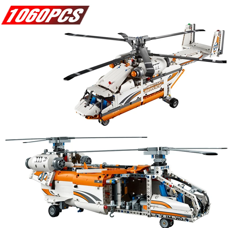 

1060Pcs Power Functions City Technic Plane Helicopter Fit Legoings Technic Model Building Blocks Kits Gift Kid Boy DIY Toys