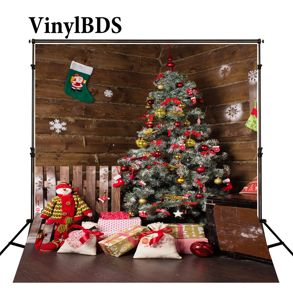 VinylBDS фоновая фотография Рождество фон Рождественская елка украшения деревянный
