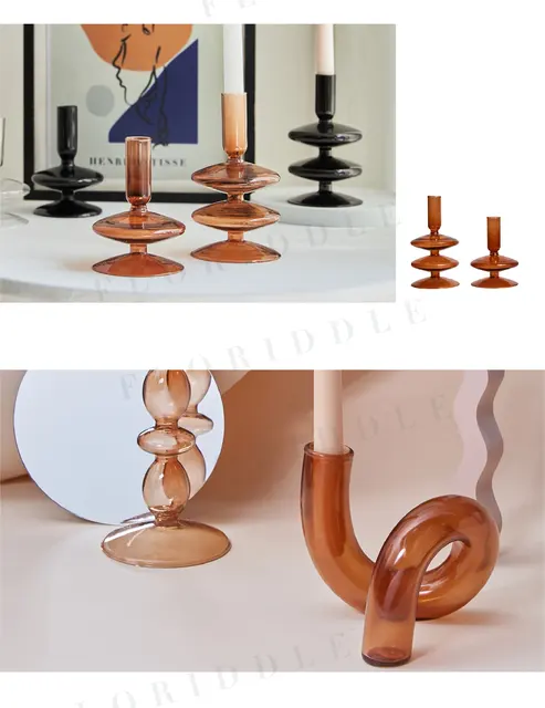 2 Portacandele In Vetro Con Coperchio - Candelieri Alti Per Centrotavola E Matrimoni - Foto 8