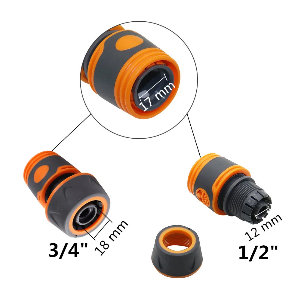 Garden Hose Connector Hose Connector Garden Quick Coupling 1 Pc Garden Irrigation Quick Water Connector 1/2" 3/4" Pipe Interface Hose Water stop joint Irrigation Fittings Pipe Adapters