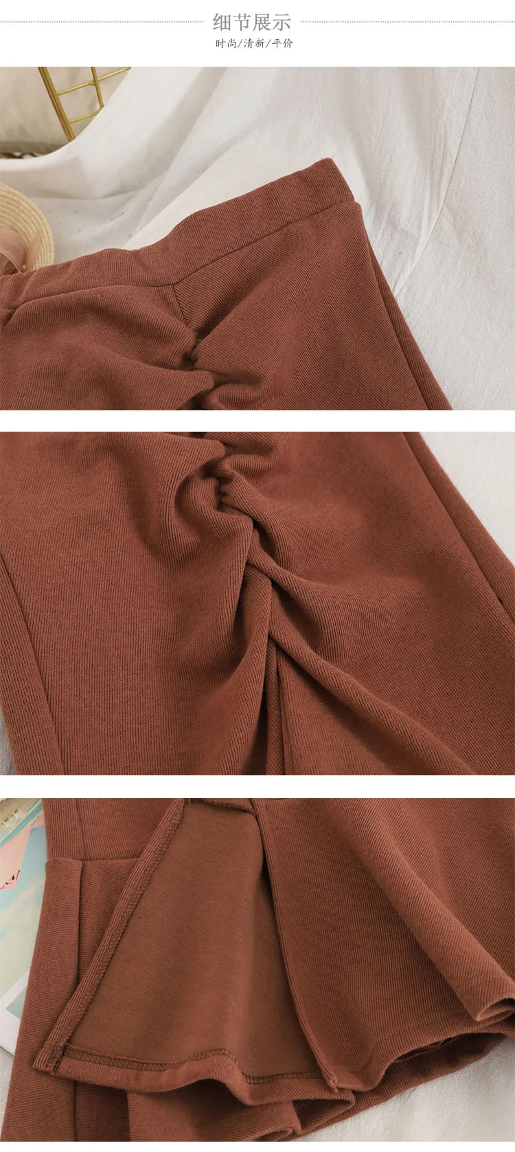 Юбки для танцовщицы, Boho, чистый цвет, рыбий хвост, юбка, осень и зима, новинка, корейский стиль, складка, Открытый лист лотоса, боковая юбка