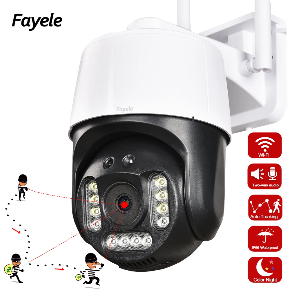 Home WIFI Humanoid Auto Tracking PTZ Camera 4X Digital Zoom 2Way Audio Person Tracker Outdoor 3MP Wireless IP Color Night | Безопасность