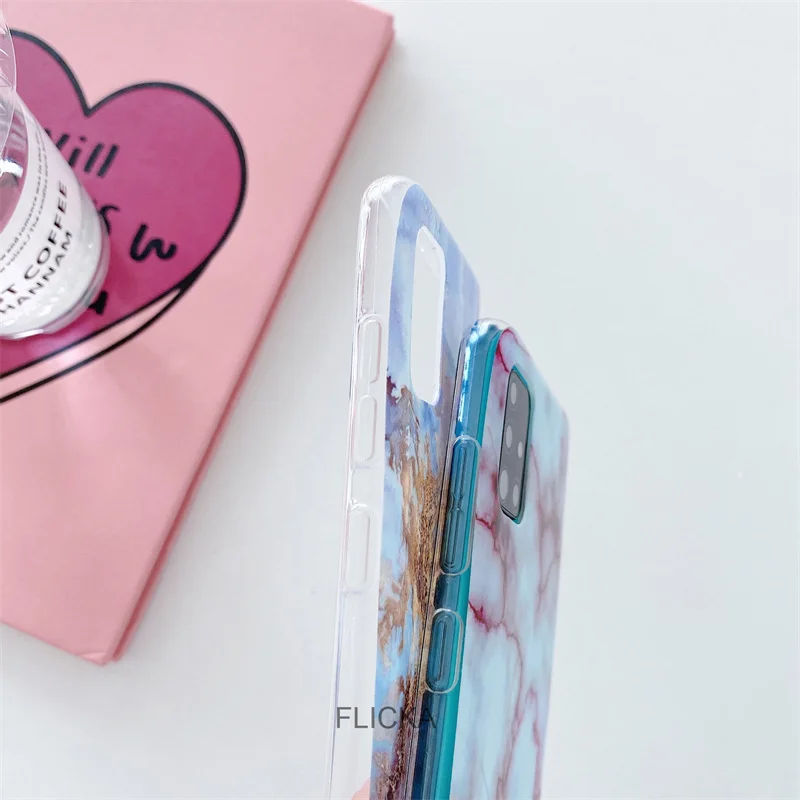 Luxury Marble Phone Case For Samsung Galaxy A51 A71 M51 A12 A42 A21S A31 A41 A01 A50 A70 A20E A30 A40 Silicone soft Back Cover cute samsung phone case