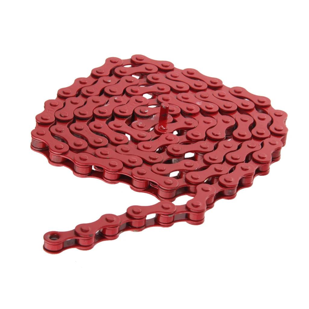 Colorful Bicycle Chain (1-Speed, 1/2 x 1/8-Inch, 96L) - Fixed Gear Track Chain Single Speed Bike 96 Links, Multiple Colors