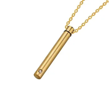 

Stainless Steel Simple cylindrical pet Family ashes hair urn box pendant Unisex perfume bottle necklace Jewelr Memory Findings