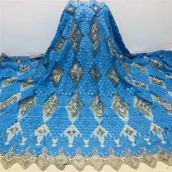 

African Beads Stone Lace Fabric Embroidered Nigerian Laces Fabric High Quality French Tulle Lace Fabric For Women ! DF71023