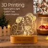 Dropshipping  Personalized Acrylic Lamp Customized Photo Text Night Light  USB Wooden Base Wedding Mother's Day Party  Gift 1