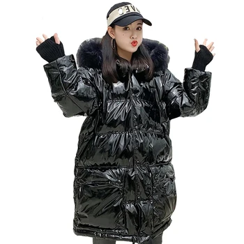 

Women Duck Down Coat Long New Fashion Female White Duck Down Jaket Ultra-Large Genuine Fur Raccoon Collar Windbreak Warm Mujer