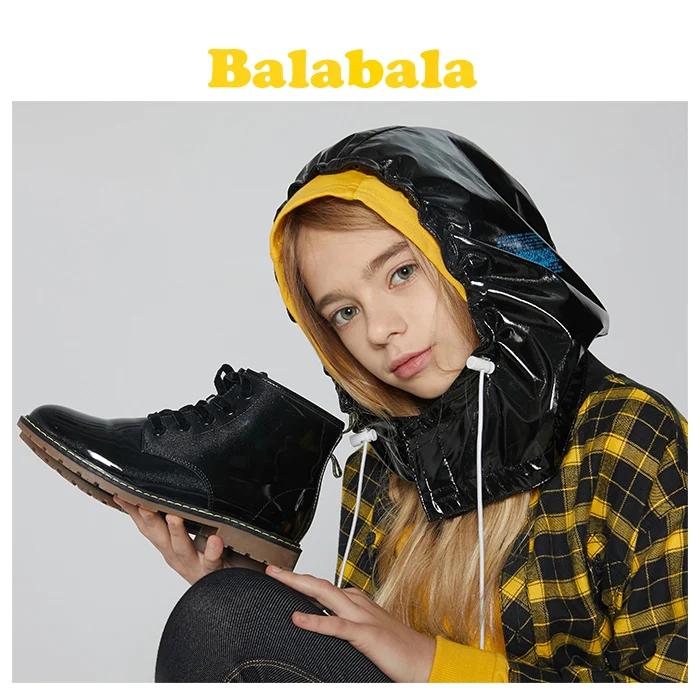 Balabala/детские ботинки; зимние меховые ботильоны для девочек; модные зимние ботинки для девочек; детская обувь