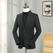 Europe Men Solid Line Blazers Wool Regular Full Sleeve Blazer Jacket Smart Casual Business Suit Male Fashion Slim Fit Coat Green Europe Men Solid Line Blazers Wool Regular Full Sleeve Blazer Jacket Smart Casual Business Suit Male Fashion Slim Fit Coat Green