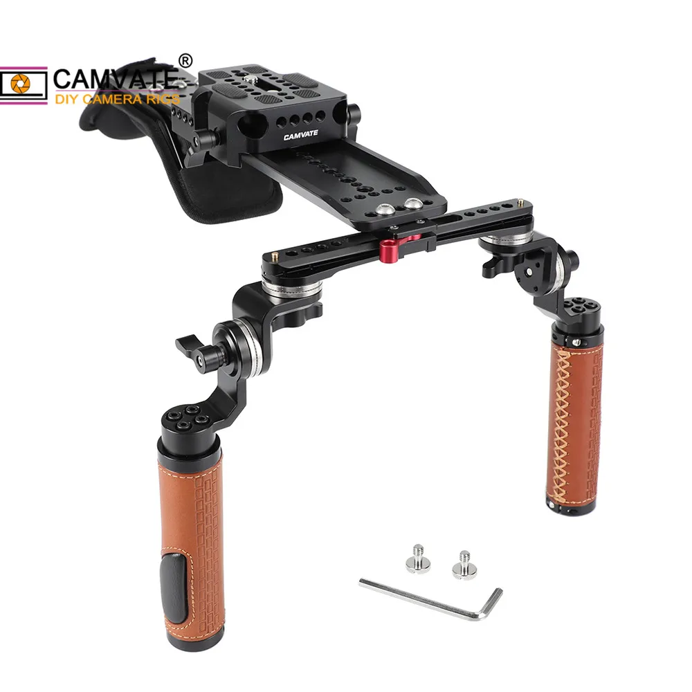 CAMVATE Pro плечевое крепление с ARRI 12 &quotмостовой пластиной ласточкин хвост и кожаной