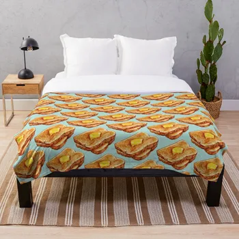 

Buttered Toast Pattern Blanket Wool Flannel Plush Blanket Bedspread For office Sherpa Blanket Couch Quilt Cover Travel