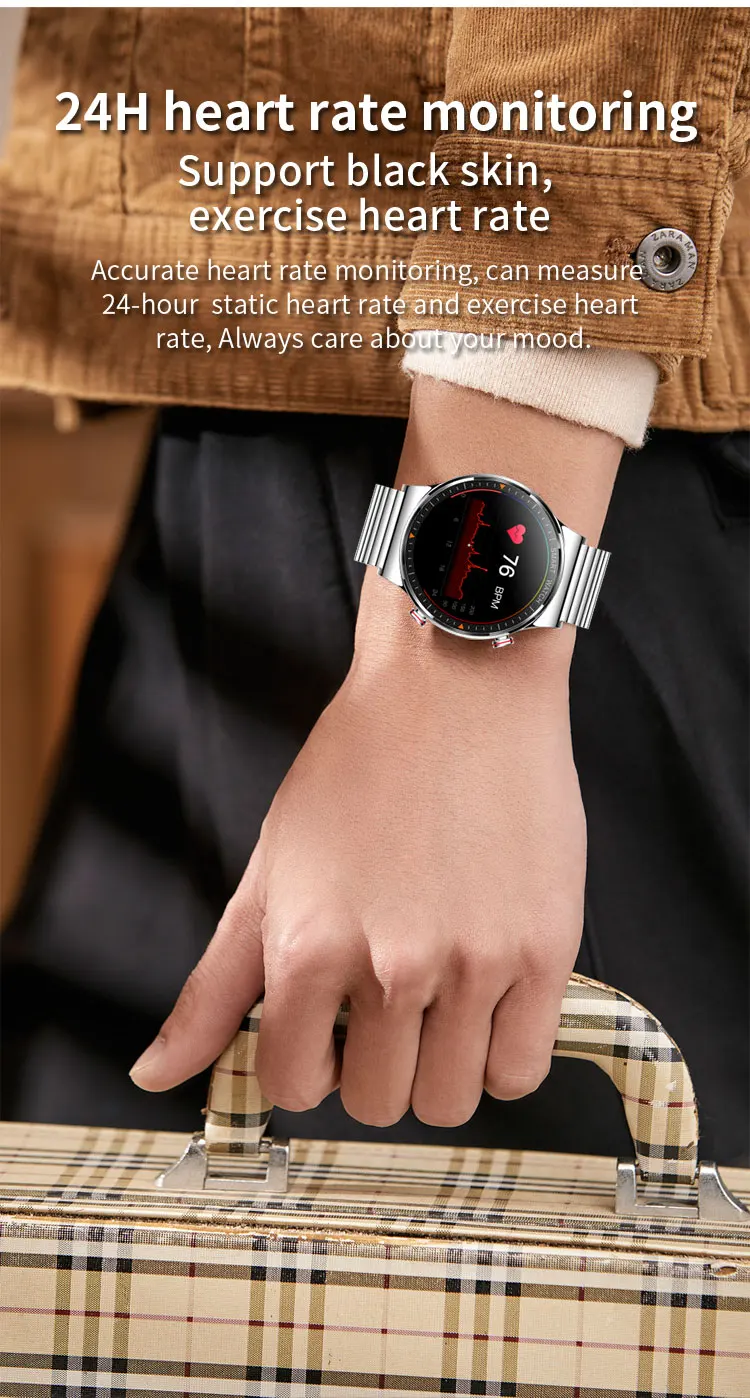 New 454*454 HD Smart Watch Full Touch Screen Mens Bluetooth Call Smartwatch IP68 Waterproof Music Player Fitness Tracker Watches