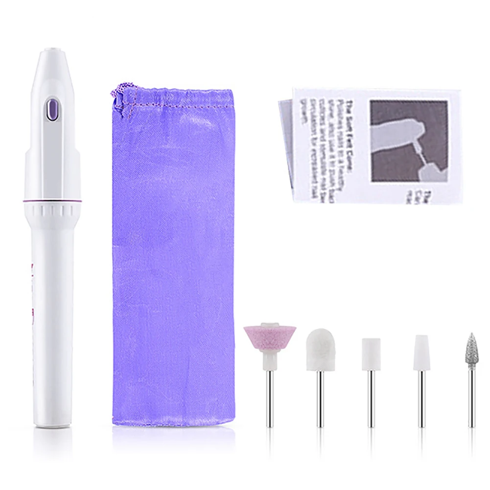 5 in 1 Mini Nail Art Drill Machine Portable Electric Grinder Handpiece Bits Manicure Buffer Tools | Красота и здоровье