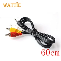 3.5 macho para 3 lotus cabeça macho linha de áudio e vídeo 1to3 av linha tv saída 1 a 3 linha lótus