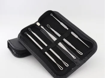 

50/100/200set 7Pcs Blackhead Acne Remover Tool Stainless Steel Comedone Pimple Blemish Extractor Tools Magnifier