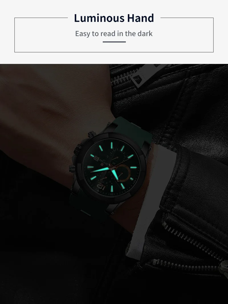 Мужские спортивные часы черные матовые стальные Аналоговые наручные часы модные уличные часы с резиновым ремешком военные водонепроницаемые светящиеся часы Relogio