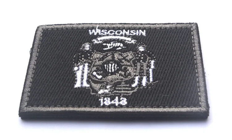 Ao tu duo er America Wisconsin State Flag Shoulder Emblem Velcro