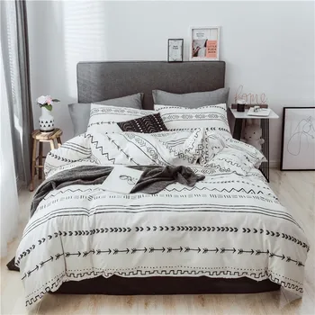 

Classic Geometric Print Bedding Set Quilt Cover Pillowcase Duvet 2/3Pcs Bedclothes Nordic Cover Style Adult Simple Comfortable