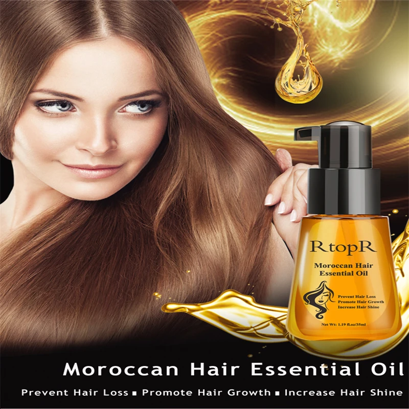 35ML Morocco Hair Essential Oil Multi-functional Hair Care Prevent Hair Loss Increase Hair Shine Promote Hair Growth Conserve