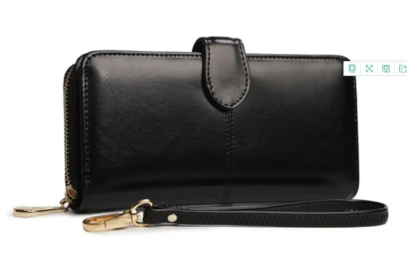 Черный New women's wallet long zipper wallet large capacity women's wallet credit card storage - Цвет: Черный