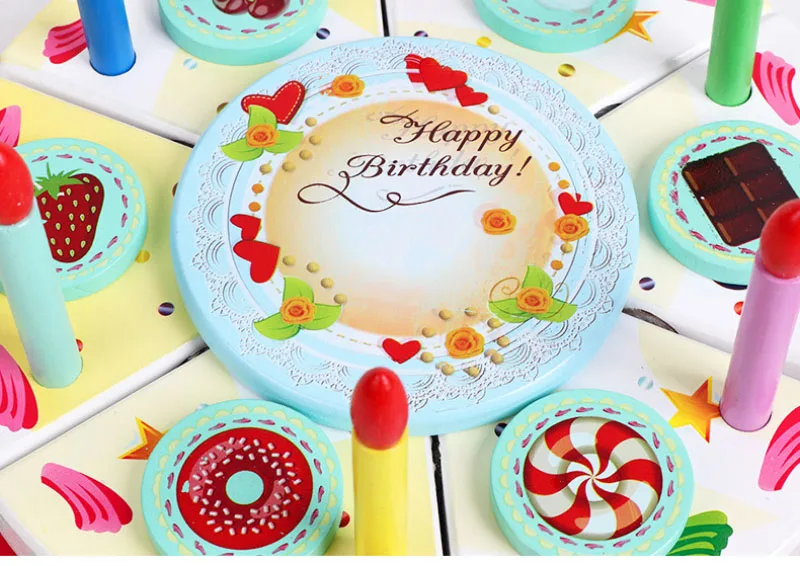 Brinquedos de Cozinha de Madeira do Bebê Fingir Jogar Corte Bolo Comida Crianças Brinquedos Educativos Frutas Cozinhar Aniversário Pai-criança Brinquedo 9 fingir jogar corte bolo jogar comida crianças