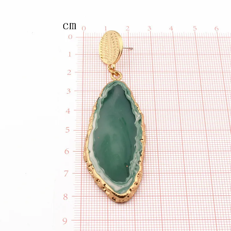 4Vintage Blue Pink Stone Resin Earrings Big Long Drop Earrings For Women Statement Jewelry Pendientes Mujer Moda 2019 Ohrringe (4)