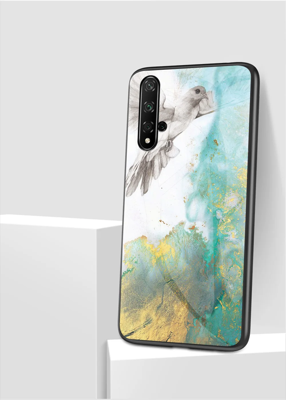 Для huawei Nova 5T чехол из мраморного глянцевого закаленного стекла Мягкий Силиконовый противоударный жесткий чехол для телефона huawei Nova5T чехол 6,26 дюйма