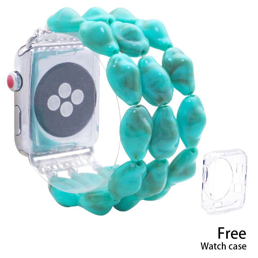 

fashion handmade strap shell Watchband For iWatch Apple Watch Strap Multilayer 38mm/42mm Colorful Elastic Watch Bands Women Brac