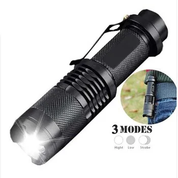 

Mini 20000LM LED Flashlight T6 Telescopic Adjustable Focus 3 Mode Flashlight 14500/AA Battery Glare Tactical Outdoor Camping