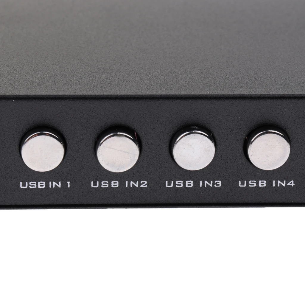USB 2.0 Sharing Selector Switch KVM 4 Port HUB For PC Scanner Printer Black