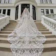 Роскошная Фата для невесты длиной 3 м Vestido De Noiva Longo свадебная вуаль цвета слоновой кости или белая вуаль с бесплатной расческой
