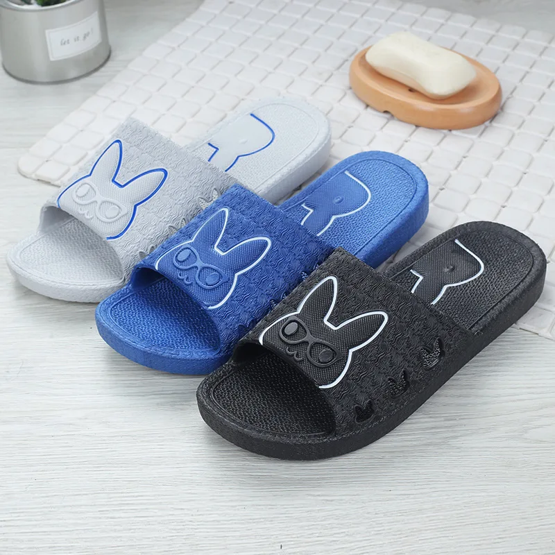 

Slipper Men's New Style Rabbit Bathroom Within Bath Anti-slip Hotel Slipper Soft Bottom Sandals Summer Men's