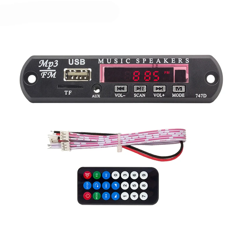

Car MP3 WMA Player Decoder Board DC 5V 12V MP3 Music Speaker Support FM TF USB AUX Audio Player Radio Module With Remote Control
