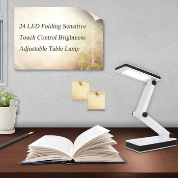 

Bedroom Eye Protection Table Lamp USB Rechargeable Office 24 LED Desk Light Living Room 3 Modes Portable Folding Reading Light