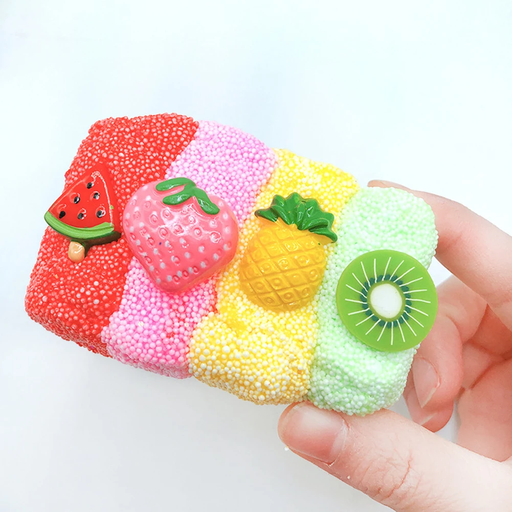 120ML Kids Slime Toy Fruit Doughnut Biscuit Animal Slime Mud Clay Sludge Putty Stress Reliever Toy Soft