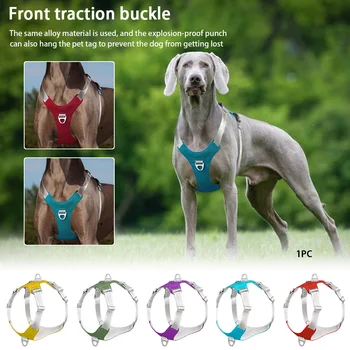 

Walking Oxford Cloth Dog Harness Safety Quick Release Pet Vest Adjustbale Protective Running Wear Resistant Reflective Stripe