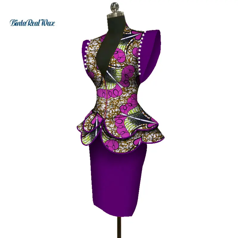 Женский комплект из 2 предметов: топ на молнии с оборками и прямая юбка в