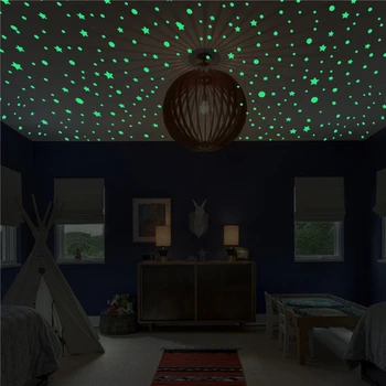 

3D Stars Dots Glow In The Dark Wall Stickers Luminous Fluorescent Wall Stickers For Kids Baby Room Bedroom Ceiling Home Decor