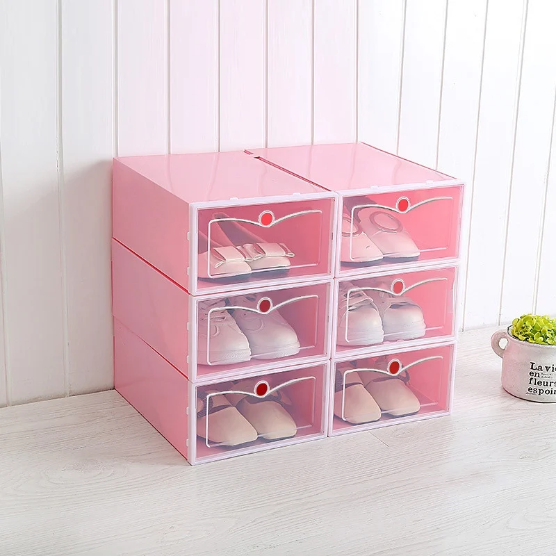 SP 1PC Foldable Shoe Box Organizer Transparent Storage Shoes Box Drawer Household DIY Shoe Box Drawer Divider Home Storage MN - Цвет: SP 1PC