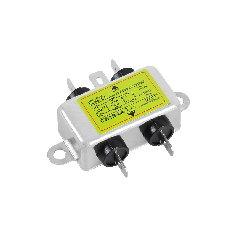 6A AC очистки 220 В однофазный фильтр питания EMI анти-помех очистки аудио CW1B-T(B2) 1A3A6A10A - Цвет: 6A