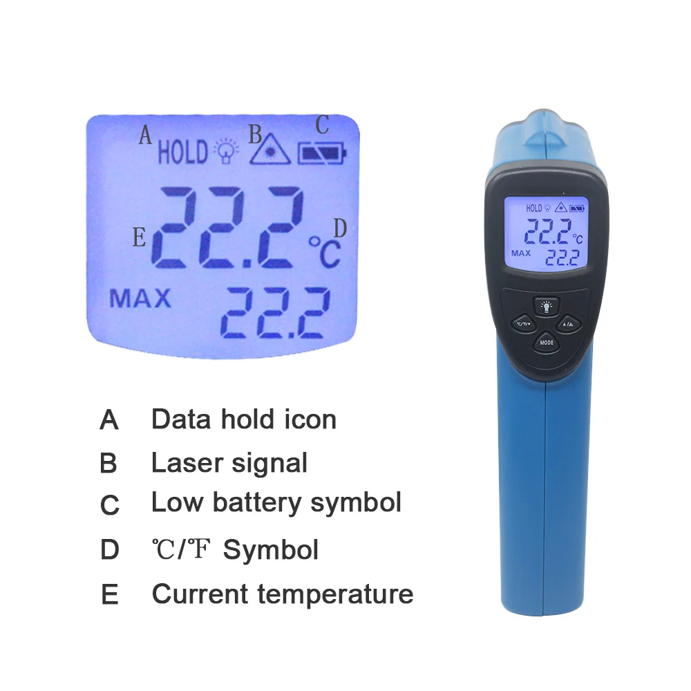Цифровой инфракрасный термометр-50~ 400/600/750/1100/1300/1600 один двойной лазерный Бесконтактный инфракрасный термометр пистолет Температура метр