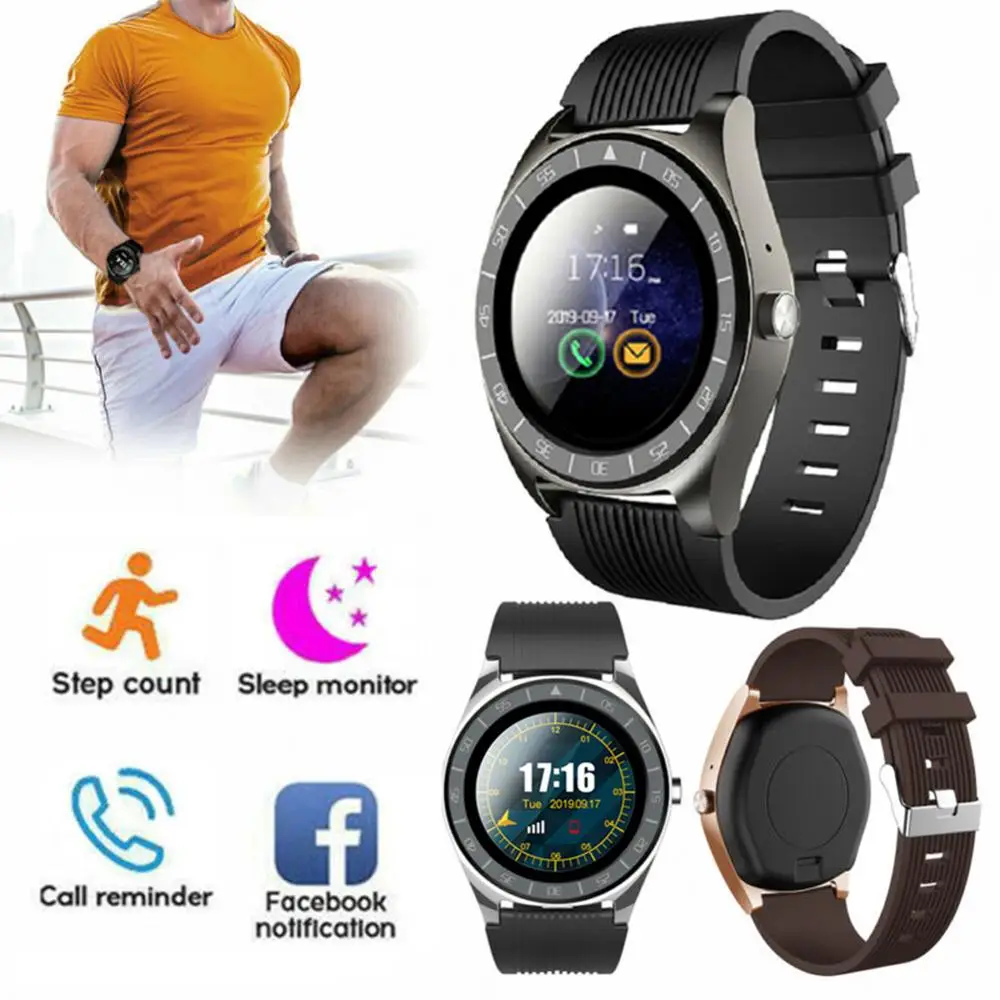 Мужские умные часы V5 Bluetooth с камерой Facebook Whatsapp Twitter спортивный трекер