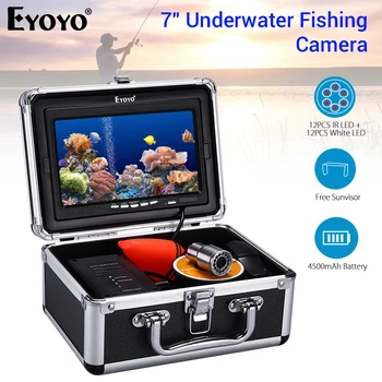 

Eyoyo EF07 7"in HD 1000TVL Underwater Fish Finder Fishing Video Camera Waterproof IP68 12pcs White LED Infrared Lamp For Ice/Sea