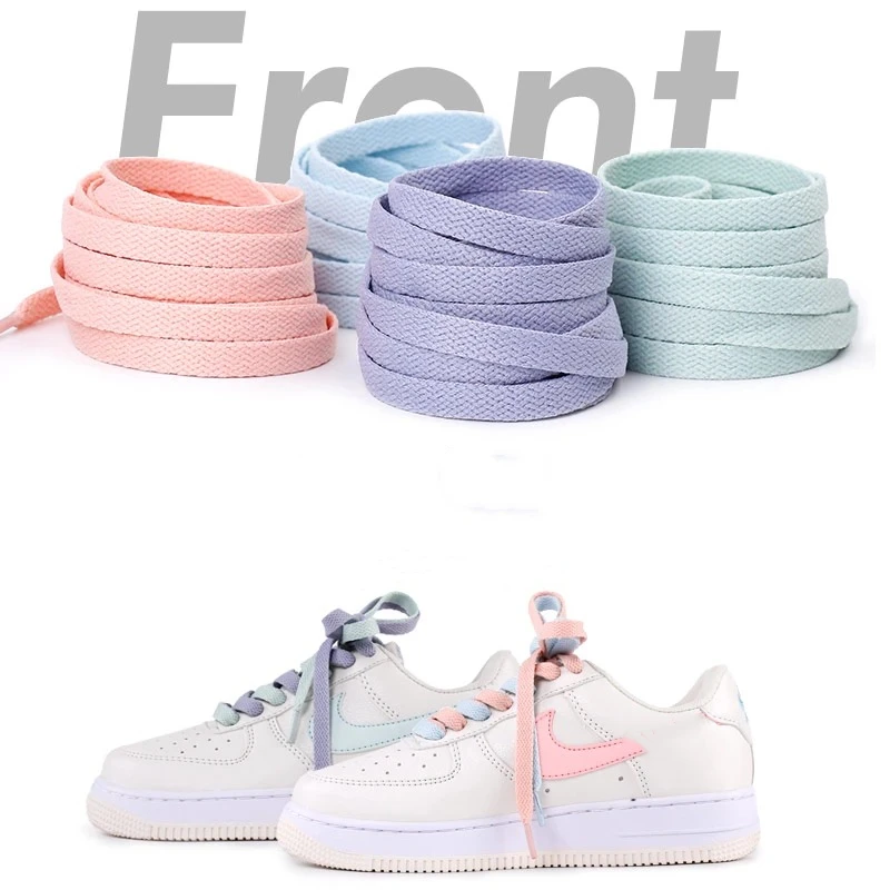 Cordones para niños, zapatillas de baloncesto AF1 planas de 8mm, color blanco grueso, accesorios para zapatillas, 60/100/120/140, 1 par