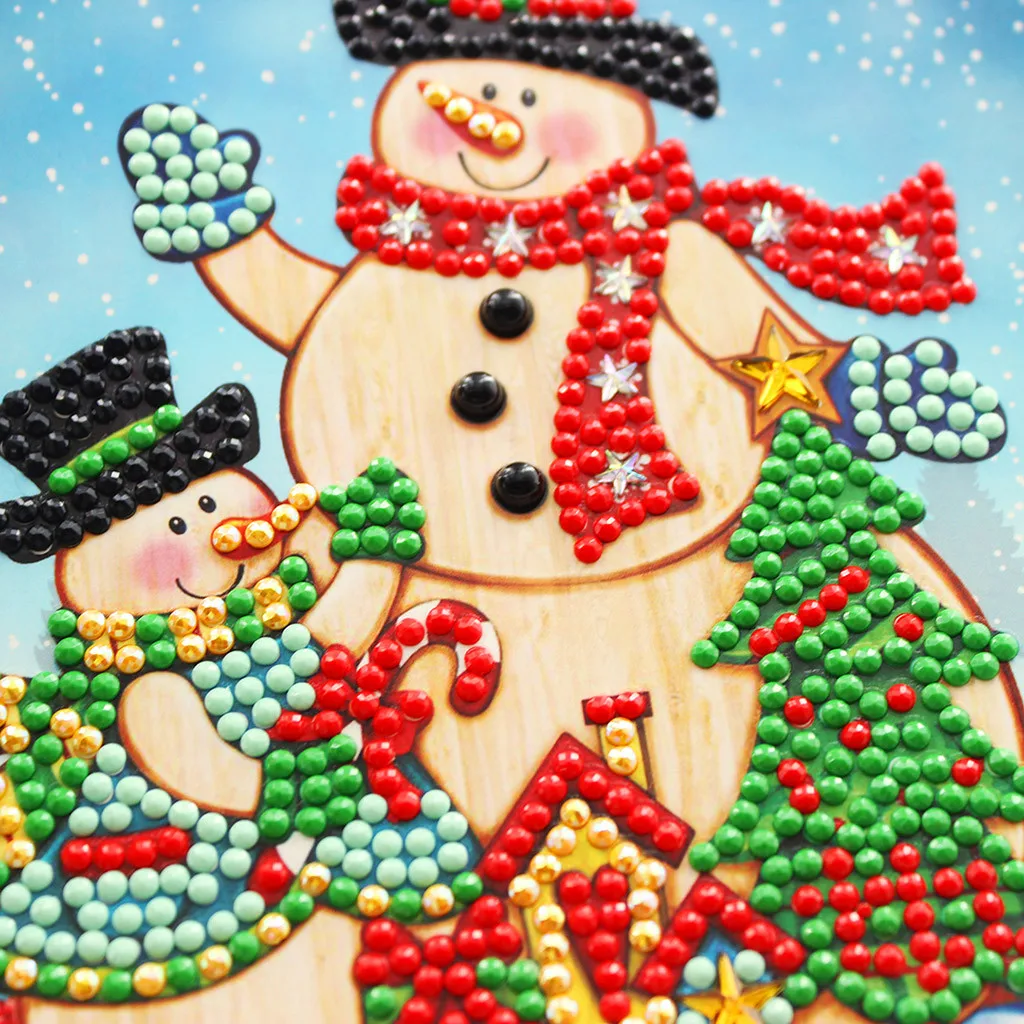 Christmas Card Set Santa Claus Elk Snowman Diamond Painting DIY Holiday Card 4pc/ 8pc