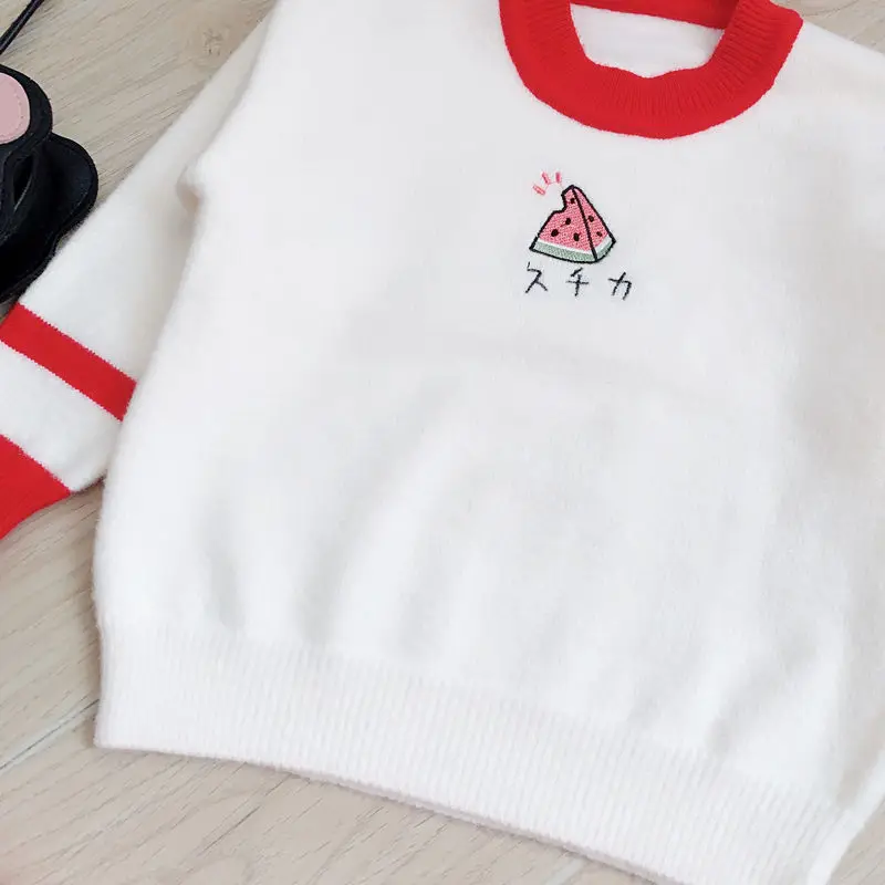 JOYINPARTY нарядное платье для девочек новые зимние детские платья для девочек трикотажная детская одежда с длинными рукавами милый фруктовый узор, Vestido, 2 шт