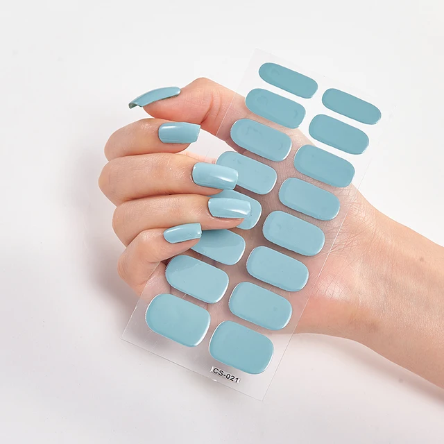New Year Pure Color Nail Wrap DIY  Decals Plain Decor Stickers Nail Art Sticker Set Minimalist Nail Strip Christmas Nail Sticker CS-21